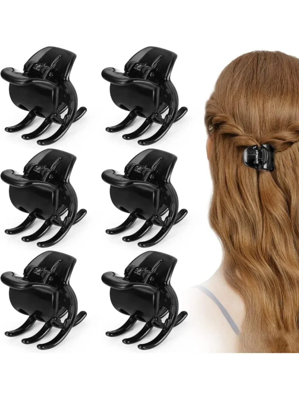 6 Pack Hair Claw Clips, 1.3 Inch Jaw Clips for Thick & Medium Hair, Durable